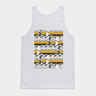 Lisbon trams // Portuguese Rossio cobblestone inspiration background lemon lime and marigold transport Tank Top